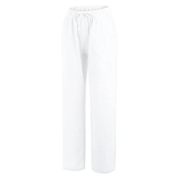 Pantalones lino blanco