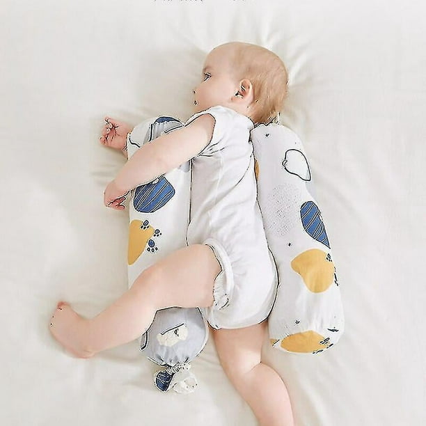Almohada de algodón suave para dormir lateral para bebé, cojín de apoyo  para el cuello de trigo sarraceno, unisex, para niños pequeños, con  refuerzo