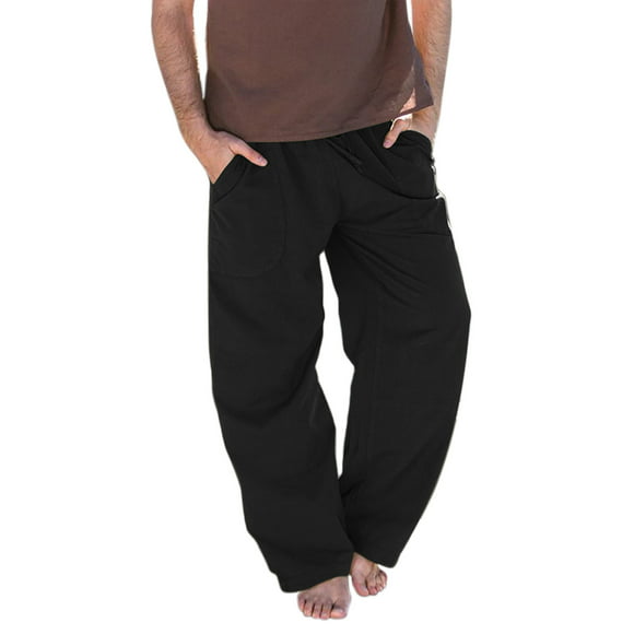 pantalones casuales sueltos de color sólido elástico con cordón de moda de verano para hombres pompotops oipoqjl41730