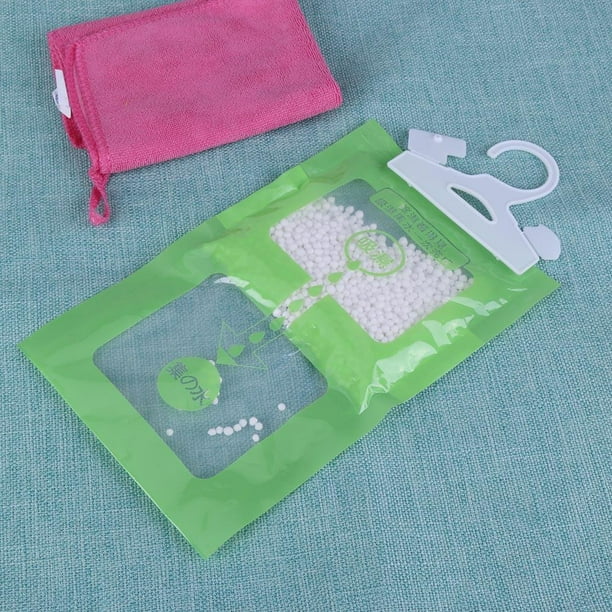 Wosthever Paquete de 5 bolsas absorbentes de humedad para armario,  casillero para zapatos, bolsa colgante para deshumidificador, pantalones,  ropa Suministros de limpieza para el hogar