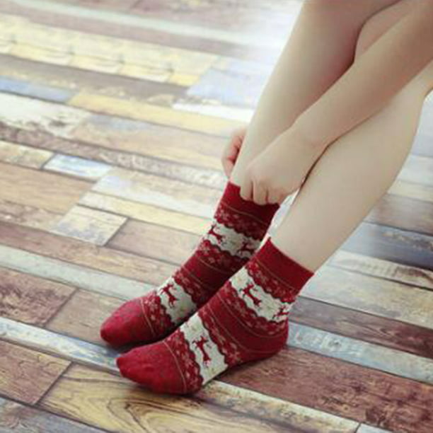  Junlilin Calcetines de Navidad para mujer, calcetines de lana  de invierno lindos calcetines de lana para mujer, calcetines locos para  mujer, térmicos cálidos (color: 2, tamaño: talla única) : Ropa, Zapatos