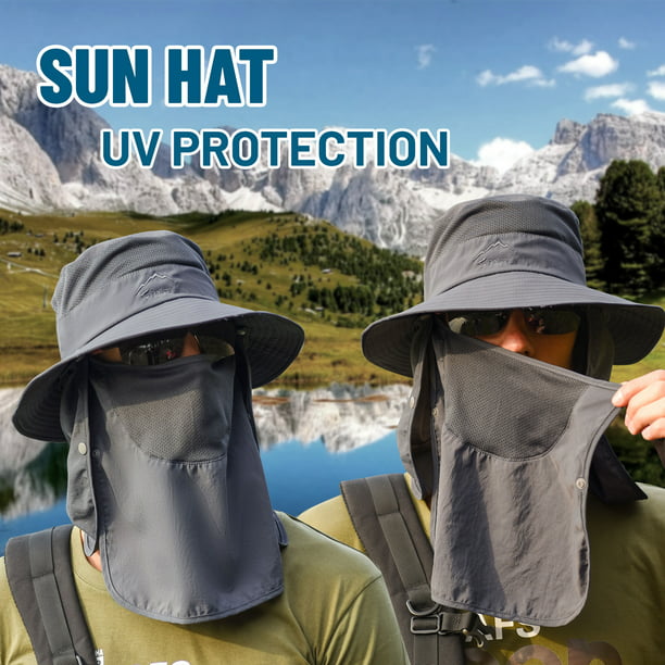 Sombrero para el sol Protección UV Ala ancha Cuello con solapa Cubierta  facial Gorra multifuncional Abanopi Sombrero para el sol