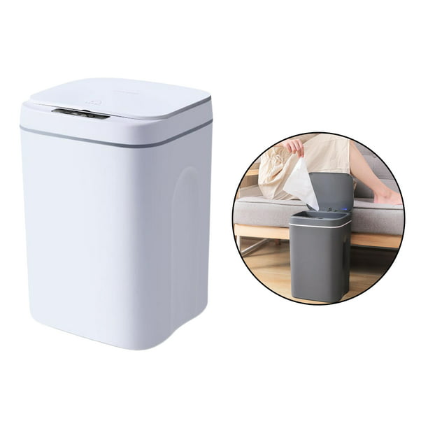 Bote de basura inteligente con sensor de movimiento sin contacto de pequeña  capacidad con tapa automática de 3.2 galones de basura de cocina manos