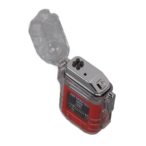 Encendedor de reloj impermeable transparente con carga USB, encendedor de  Plasma de doble arco con luz