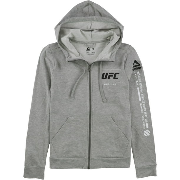 Sudadera con capucha Reebok UFC HRSD 93 para mujer gris mediana