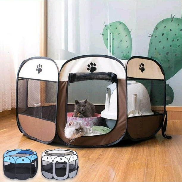 Corralito para mascotas 8 paneles de 24 pulgadas de metal portátil plegable  para interiores y exteriores ideal para mascotas perros gatos razas de –  Yaxa Colombia