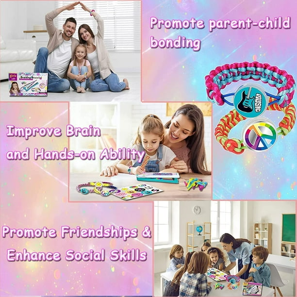 Juguetes y manualidades para niñas de 6 a 8 años, 8 a 12 años, kit de  fabricación de pulseras de amistad y regalos de cumpleaños para niños y