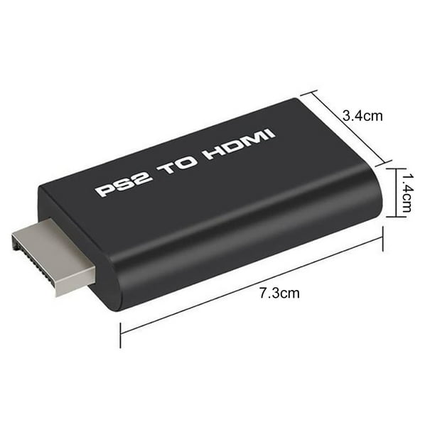 Adaptador de PS2 a HDMI - Adaptador de PS2 a HDMI con salida de audio de  3,5 mm para pantallas H INF, negro