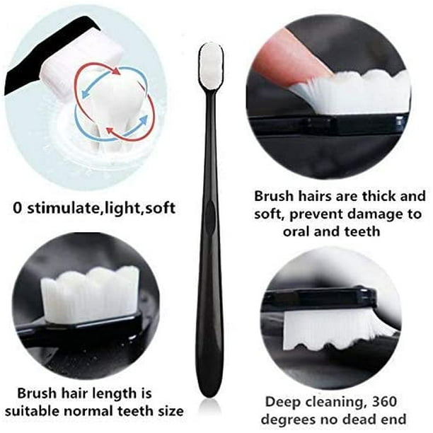 Cepillo de dientes extra suave, cerdas ultra suaves, cepillo de dientes  para adultos, micro nano 12000 cerdas de hilo dental, buen efecto de  limpieza