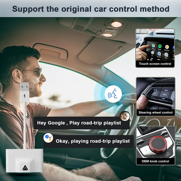 Dongle Inalámbrico Carplay Adaptador para automóvil USB-C con cable a  Carplay inalámbrico para Android Auto (B) Tmvgtek Accesorios para autos y  motos