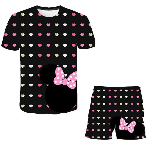 Traje de Mickey Mouse para bebé, niño Y niña, camiseta de moda de verano,  pantalones cortos