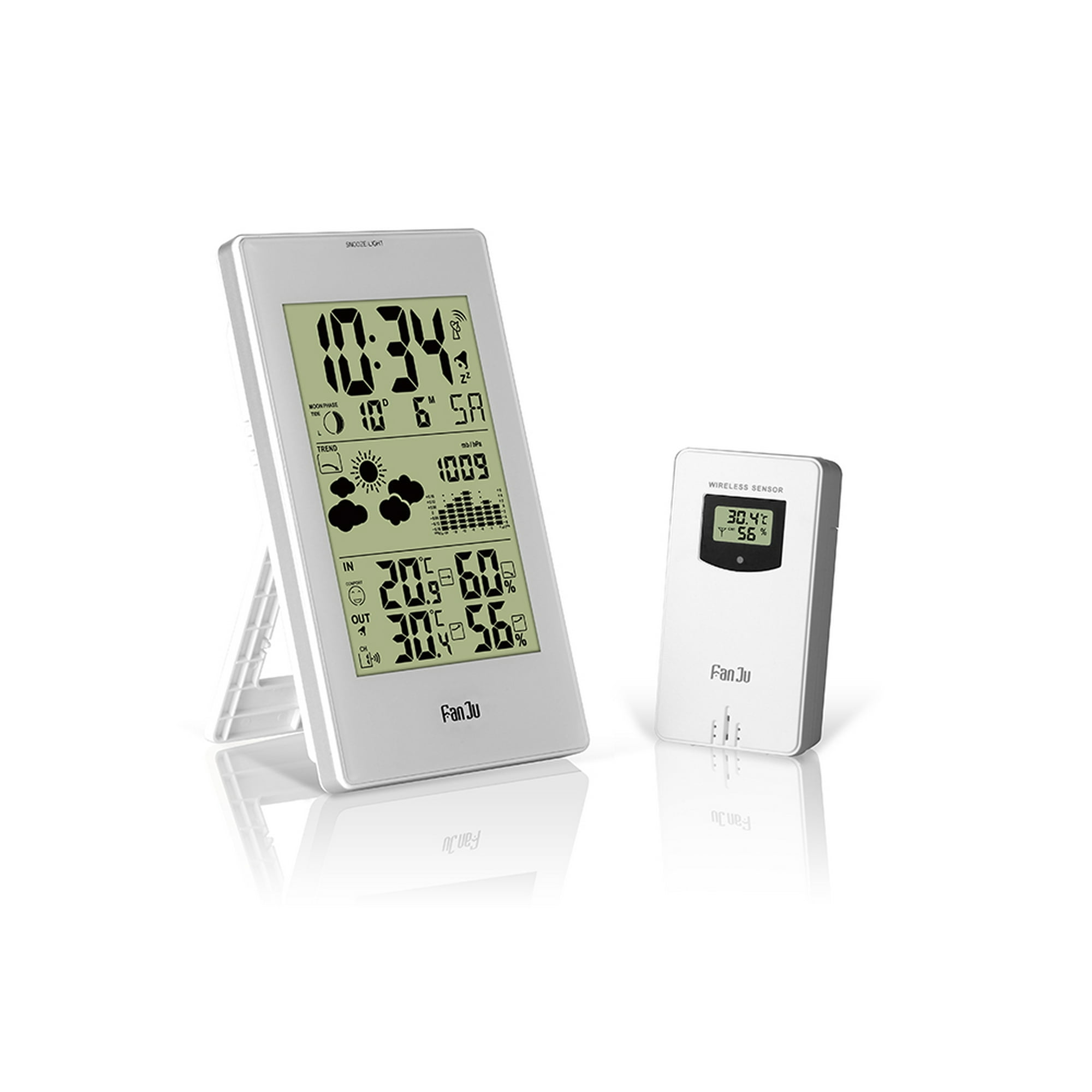 Higrómetro térmico inalámbrico del metro de la humedad de la temperatura  con el reloj despertador