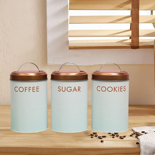 Lata de té, latas de té de acero inoxidable, recipientes de cocina para el  hogar, almacenamiento de azúcar (L)