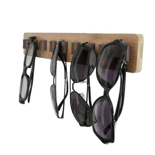Organizador de gafas de sol de almacenamiento montado en la pared: 13 x  15.6 pulgadas vitrina de gafas de madera rústica soporte grande caja de