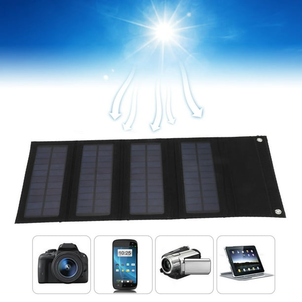 Panel solar plegable de 40 W, panel solar portátil con un puerto de carga  USB, cargador de panel solar monocristalino plegable para acampar al aire