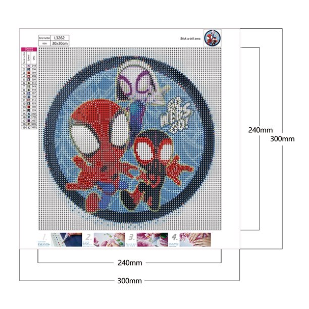 DIAMOND PAINTING STICKER KITTY MINION SPIDERMAN Cada set contiene: 1  Sticker Diamantitos 1 bandeja 1 bolígrafo para…