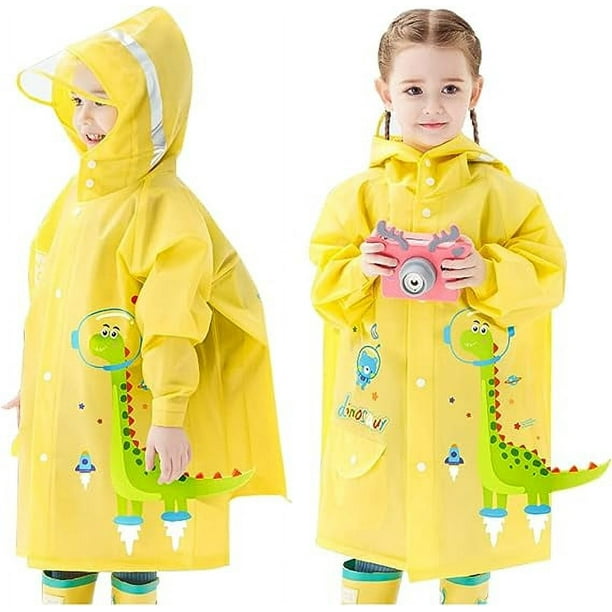  Chubasquero para niños, chaqueta de lluvia para niños, poncho  de lluvia impermeable, impermeable, ropa impermeable portátil, Azul : Ropa,  Zapatos y Joyería