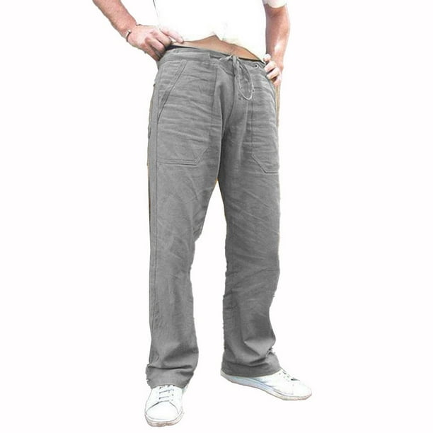 Pantalones De Chándal Para Hombre Pantalones Anchos De Cintura Elástica  Casual Al Aire Libre Pantalones Anchos (Color : Gray, Size : XXX-Large) :  : Moda