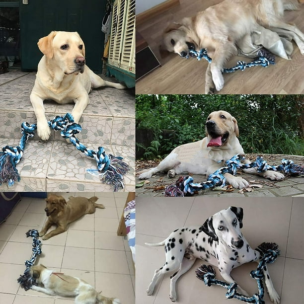 Pweituoet Juguetes de cuerda para perros mejorados para masticadores  agresivos, juguetes para perros medianos y grandes, juguetes  indestructibles para