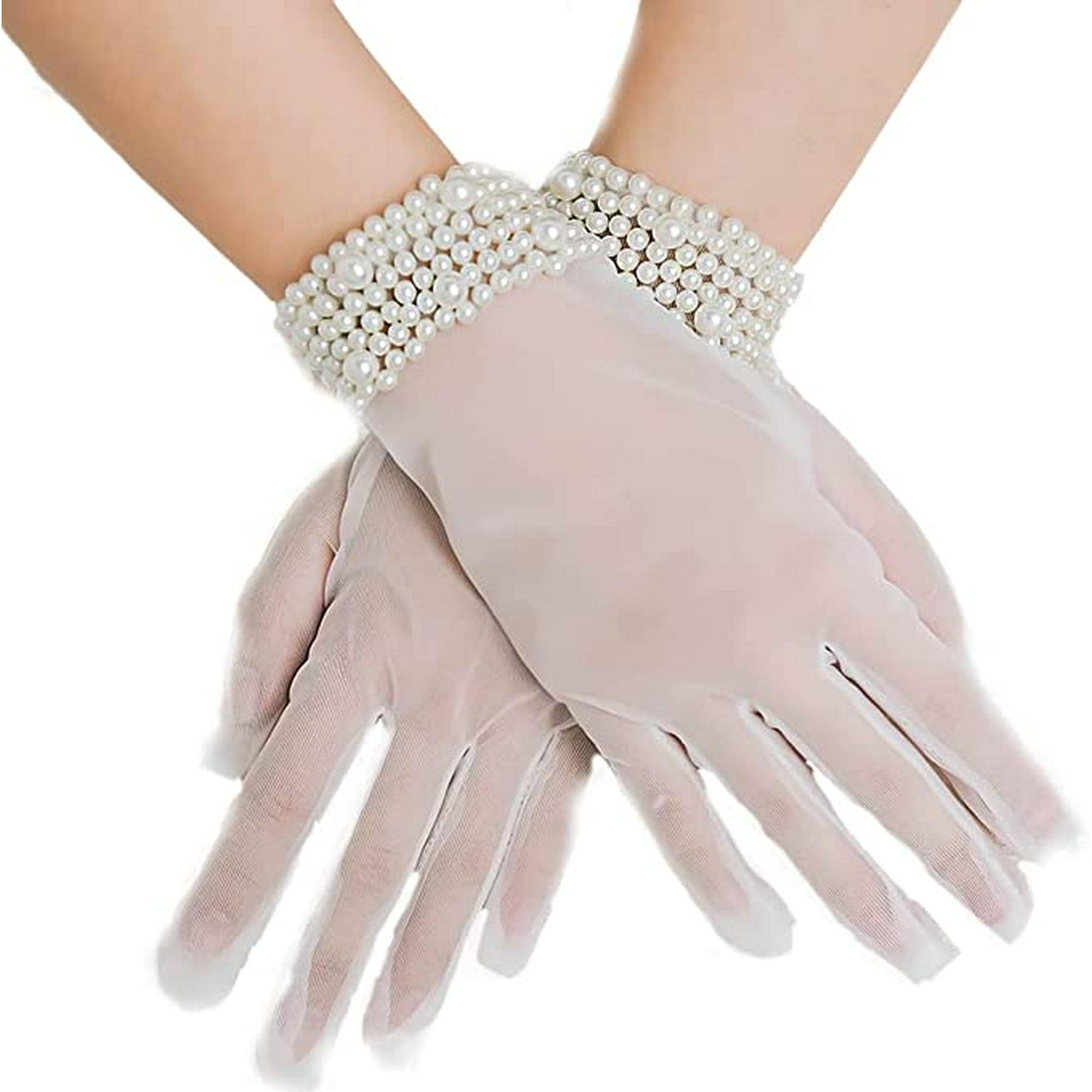 Guantes blancos de novia para boda, té transparente, fiesta, guantes para  mujer Zefei Wu