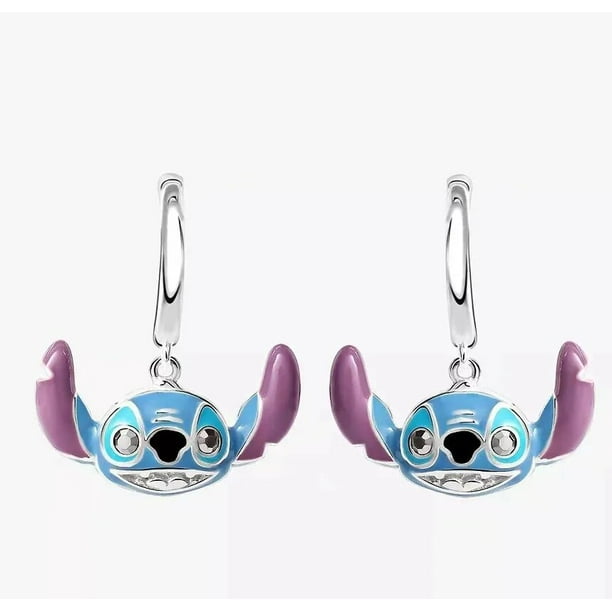 Disney-pendientes de Metal de Lilo & Stitch para mujer y niña