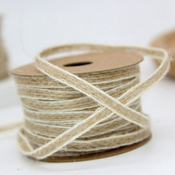 Cuerda de yute natural de yute de 0.394 pulgadas (0.394 in) cuerda de  arpillera para manualidades industriales, embalaje, artes, manualidades,  árbol