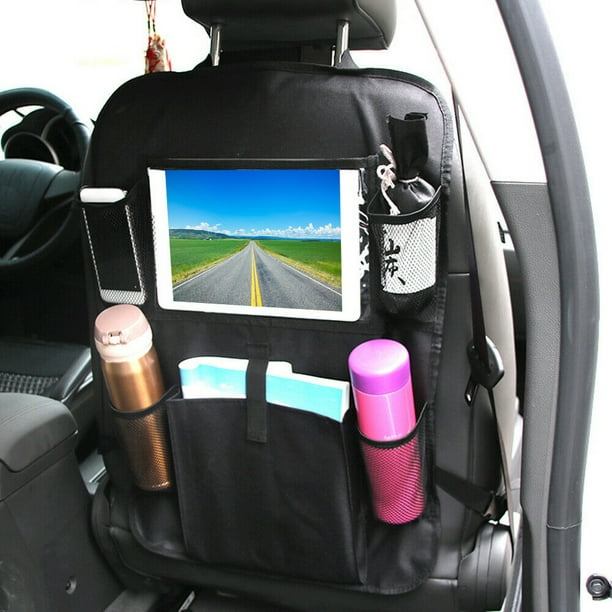 FYY Organizador de coche para asiento trasero de 2 unidades, organizador de  asiento trasero para niños, organizador de coche con soporte para tableta