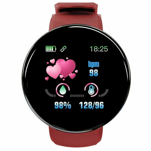 Fralugio Smart watch Smart band D18 Cardiaco Reloj Inteligente Rojo Fralugio Lujo | Walmart en línea