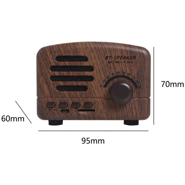 Mini Radio Vintage, Receptor de Tarjeta de Soporte AM FM Retro Portátil,  Altavoz Bluetooth USB de Bolsillo Estéreo de Onda Corta con Batería  Recargable, Uso de oficina en casa JM radio