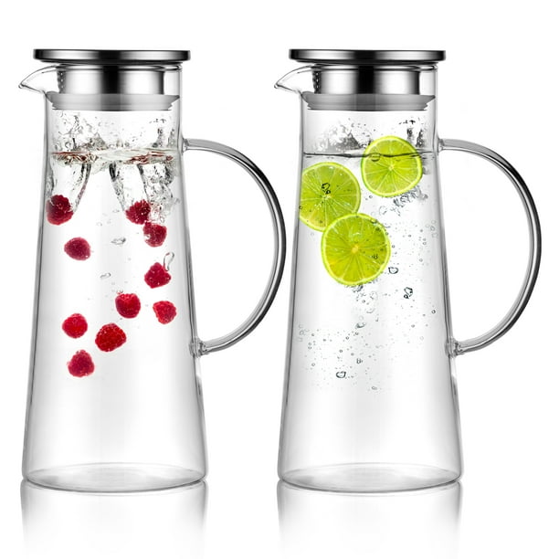 Glaswerk Livenza jarra para agua jarra de vidrio con tapa, volumen: 1,5  litros, tapa hermética, vidrio de borosilicato