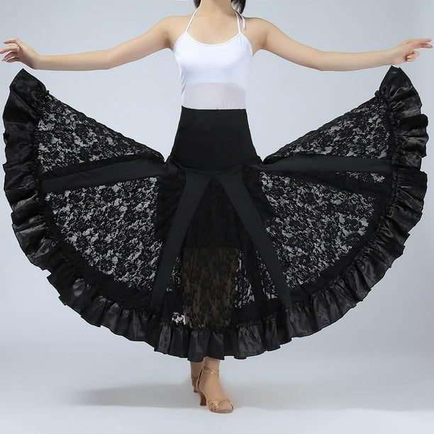 Negligencia Definitivo Hito de baile Ropa de fiesta para mujer Niñas Vestido de flamenca ajustable de  moda Negro Colcomx Vestido de baile latino | Bodega Aurrera en línea