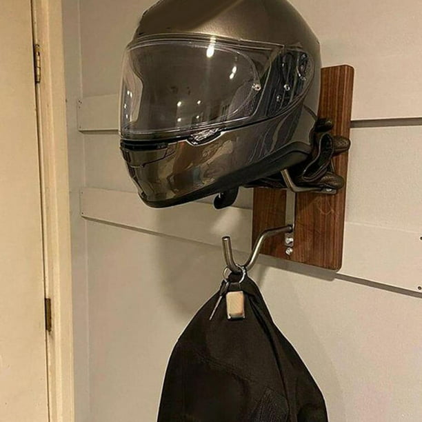 Soporte para casco de motocicleta, soporte de pared para casco de  motocicleta, soporte de pared rojo con 2 ganchos para colgar casco para  abrigos