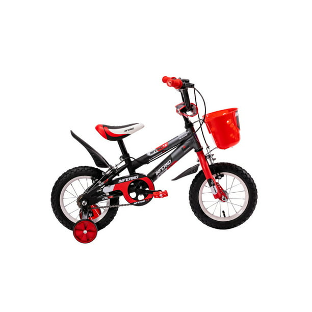 Bicicleta Infantil Rodada 14 C/ Llantas Entrenadoras Canasto rojo Mediano  Lumax ZGS-534-AZ