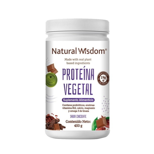 Proteína Vegetal Probiótica Chocolate 450g Natural Wisdom Suplemento Walmart En Línea 7910
