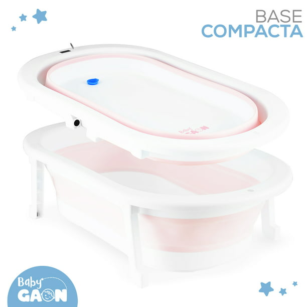 Bañera para Bebe Plegable Portatil con Termometro y Cojin Rosa - Promart