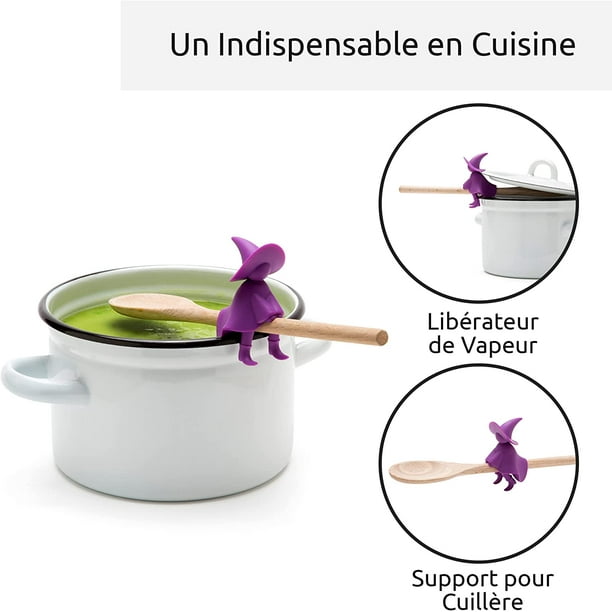 Reposacucharas de Cocina - Regalo Original para Chefs Caseros - Soporte  para Espátulas y Cucharas de Cocina para Ollas y Encimeras - Resistente al  Calor y Sin BPA brillar Electrónica