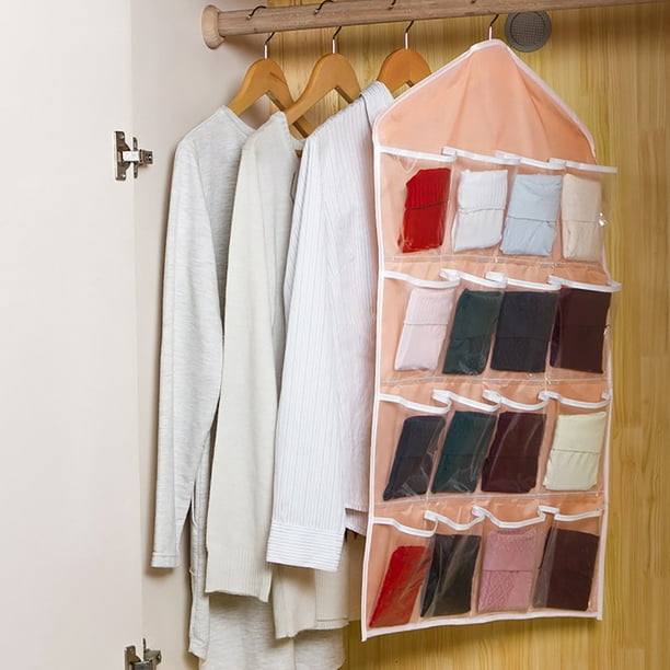 Organizador colgante de armario con bolsillos transparentes estantería de pared  bolsas Ehuebsd de almacenamiento organizador colgante de espacio para  armario