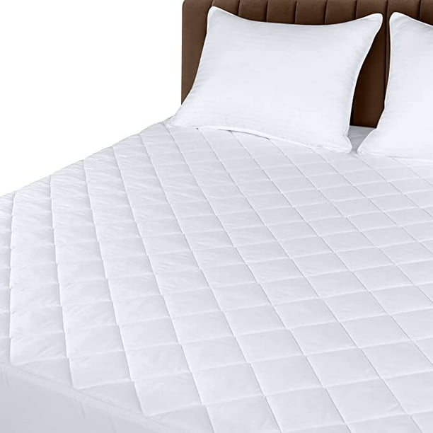 Funda de colchón ajustable y acolchada de calidad premium en puro algodón  Color Blanco Tamaño Cama 90cm