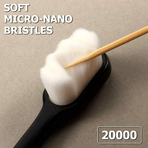 Cepillo de dientes extra suave para encías y dientes sensibles. Micro Nano  cepillos de dientes con 20,000 cerdas de carbón de bambú ultrasuaves.