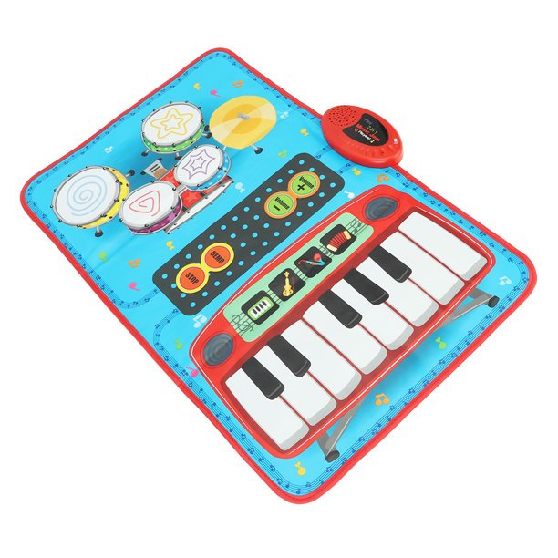 Comprar Manta musical para niños 2 en 1 Jass Música electrónica Piano  Teclado Tambor con 2 palos 13 Insertar canciones 6 instrumentos Alfombra  musical para niños pequeños Bebé