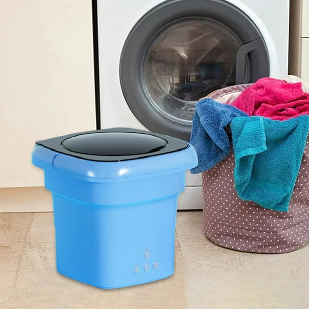 Lavadora portátil plegable Lavadora de cubeta pequeña con asa, 2.8L, fácil  de , mini lavadora de ropa para viajes, campamentos, calcetines azul