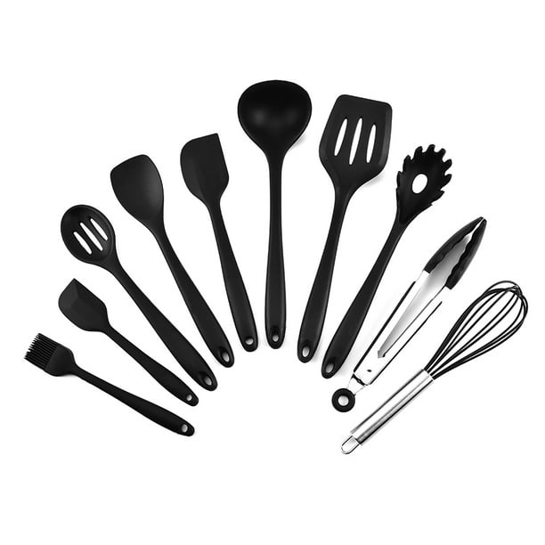 Comprar 12 unids/set utensilios de cocina de silicona, utensilios de cocina  antiadherentes, espátula, cucharón, batidores de huevos, pala, cuchara,  juego de utensilios para sopa