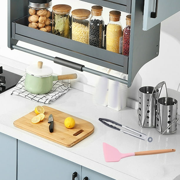 Juego de utensilios de cocina de silicona – Utensilios de cocina de  silicona resistentes al calor, juego de utensilios de cocina de mango de  madera