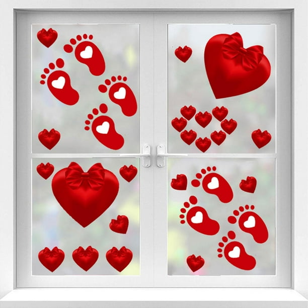 Pegatinas del día de San Valentín para niños pegatinas de ventana regalos  del día de San Valentín para niños, pegatinas de pared de amor de corazón  Macarena Pegatinas de pared