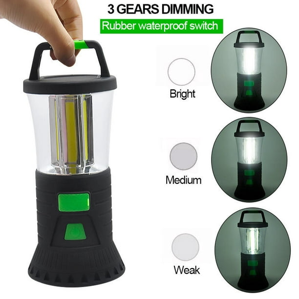 Linterna de camping recargable, luces LED para camping con 3 modos