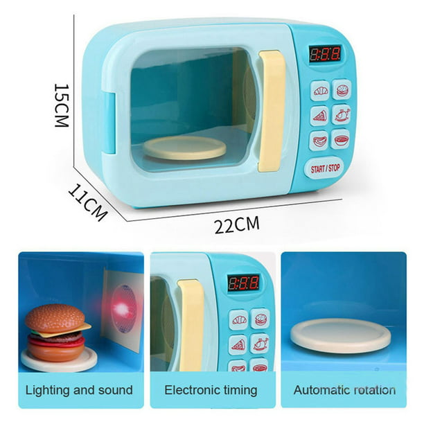 Horno de , juguete electrónico, s de simución, aparato de cocina para  pequeños - Azul 13pcs Azul 13 piezas Sunnimix jugar microondas para niños