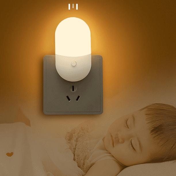 Luz nocturna LED, sensor de luz de enchufe eléctrico de luz nocturna,  lámpara de noche Plug and Play para ni?os para dormitorio, cocina, pasillo