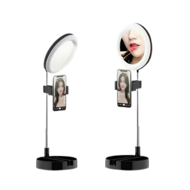 Anillo de luz de relleno LED, aro iluminación fotográfica con soporte para  móvil, videoconferencia, selfie, Tik Tok, maquillaje