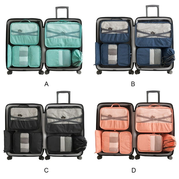 Bolsa de almacenamiento de viaje, 8 unidades, portátil, bolsa de  almacenamiento de ropa, ropa interior, bolsa organizadora de equipaje,  bolsa