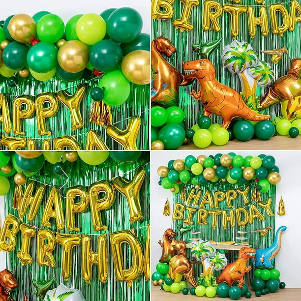 Decoraciones para fiesta de cumpleaños de dinosaurios, suministros para  fiestas de dinosaurios, globos de dinosaurios para niños, recuerdos de  fiestas temáticas de cumpleaños oso de fresa Electrónica